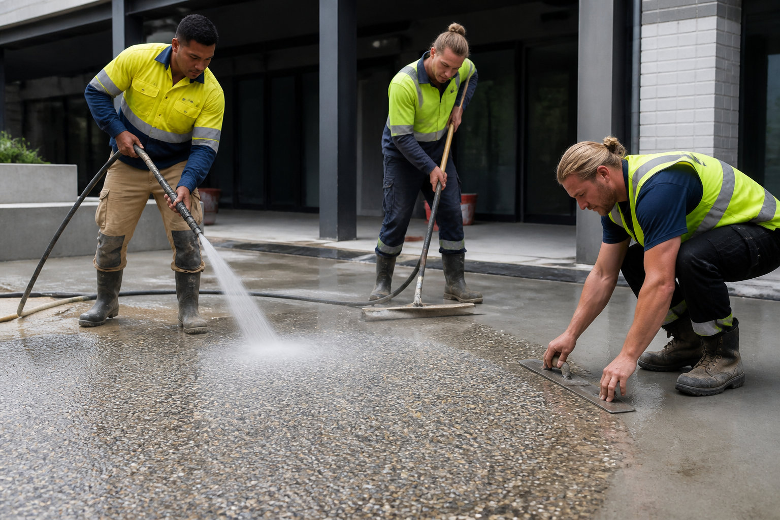 Les étapes pour réussir la pose du béton lavé